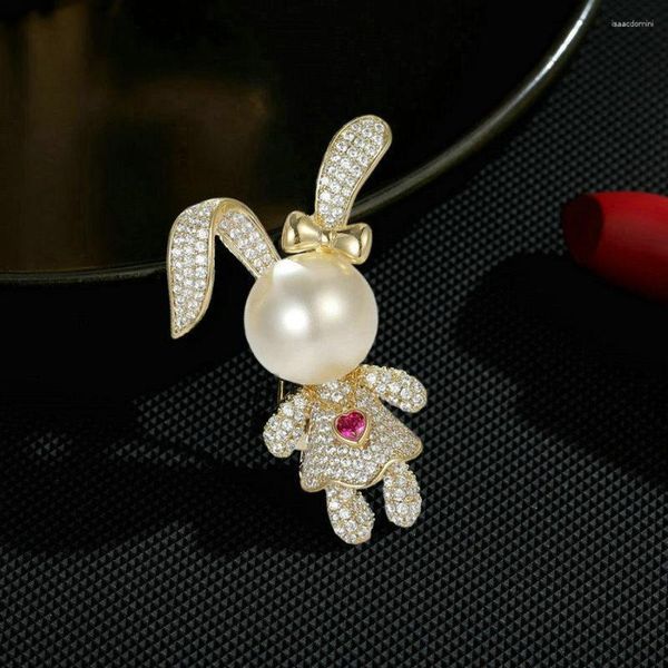 Broschen 1 PC Vollgejnsamer CZ Pearl Elegantes Hochzeits Bankett Party Tücher Schmuckzubehör