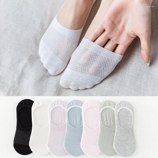 Женские носки 1PAIR Силиконовые не скользящие невидимые белые летни