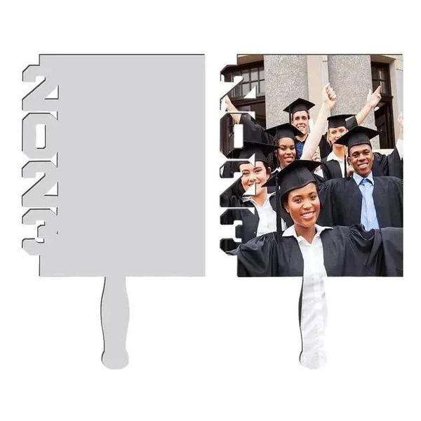 Outros suprimentos de festa festiva 2023 sublimação em branco fãs de pós -graduação Po painel quadro de graduação imprimível placa paddle foto personalizada dhxjy