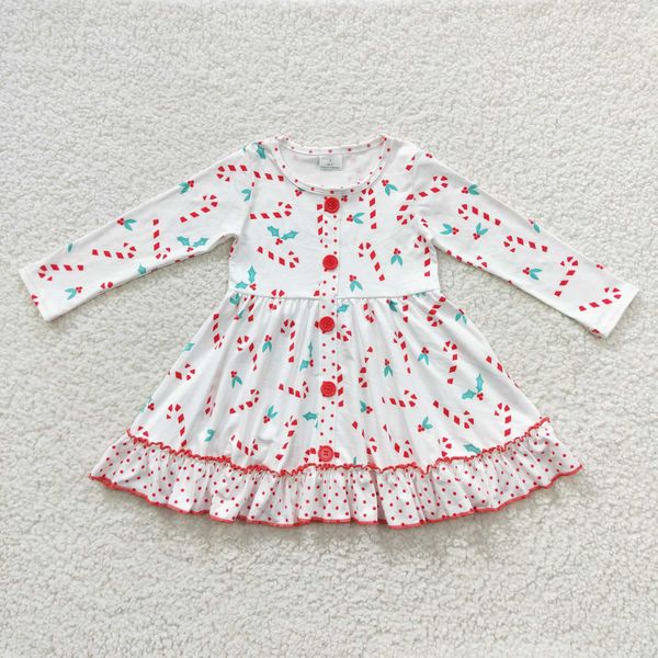 Conjuntos de roupas menina vestido de natal manga longa leite seda branco inverno crianças boutique roupas