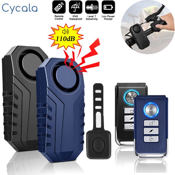 Bike Horns Cycala sem fio Bicycle Horn Alarm com controle remoto IP55 Vibração da Scooter Antitheft à prova d'água 230815