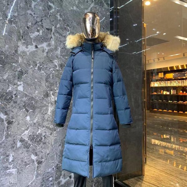 Parka Donna piumino doudoune donna parka invernale cappotti pelliccia di lupo parka da donna felpa con cappuccio gode cappotto imbottito chateau giacche lunghe bianco nero