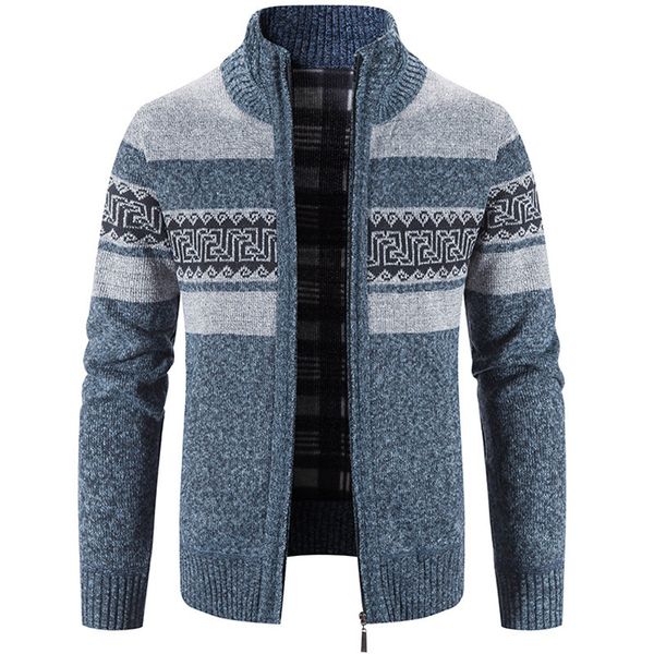 Sweaters masculinos Men Cardigan 2023 Autumn Winter Color Comparatching Casual Male Macho Casual Caso de gola alta da gola alta.