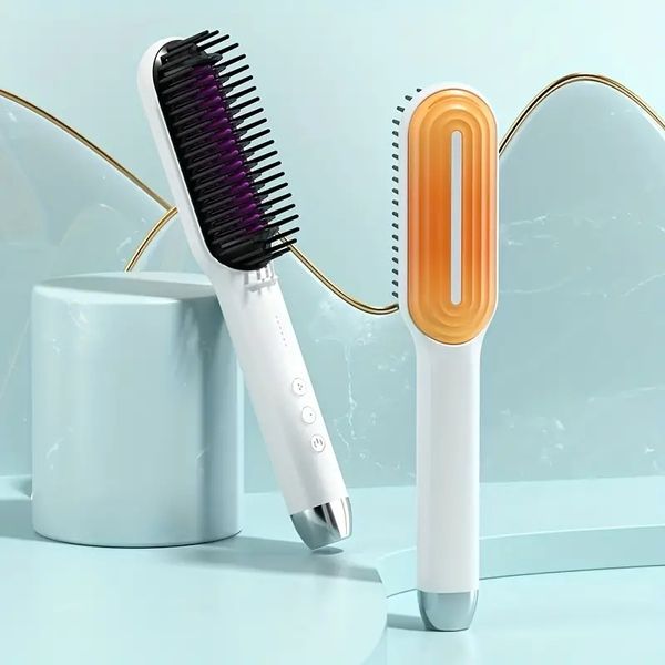 1pcs Intellent Hair Greateer Comb - инструмент для укладки волос с двумя использованием для выпрямления и сгибания с настройкой контроля температуры