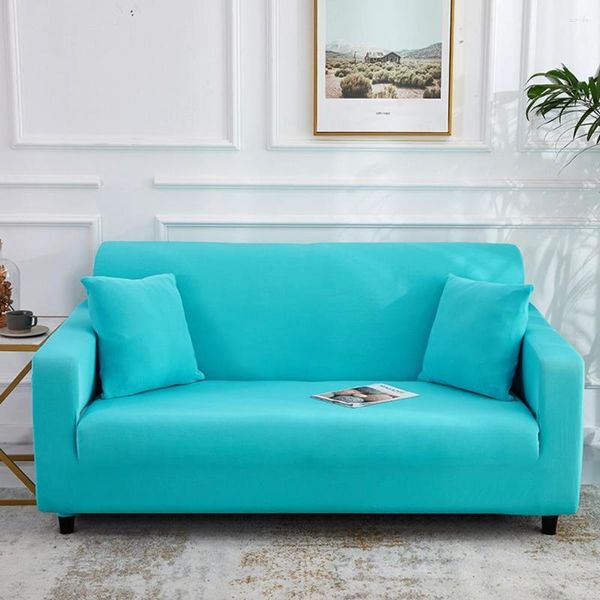 Крышка кресла защита от кресла для гостиной для гостиной одинокая любовник 3 4 -й синий сплошной сплошной эластичный диван спандекс