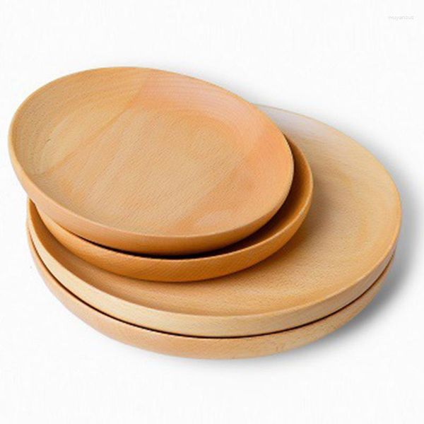 Garrafas de armazenamento de faia disco de madeira prato de troncos de madeira criativa japonesa porca melão semente de madeira redonda de madeira bolo de confeitaria