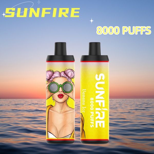 Оригинальный Sunfire 8000 Puffs Ondesable E Сигареты Vape Pen Starter Kit 18ml регулируемый стручок воздушного потока с сетчатой катушкой типа C USB плата Autlountic Wholesale