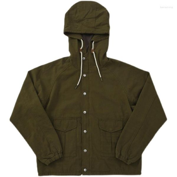 Giacche da uomo giacca con cappuccio sciolto moto militare in stile esterno abbigliamento maschile vintage