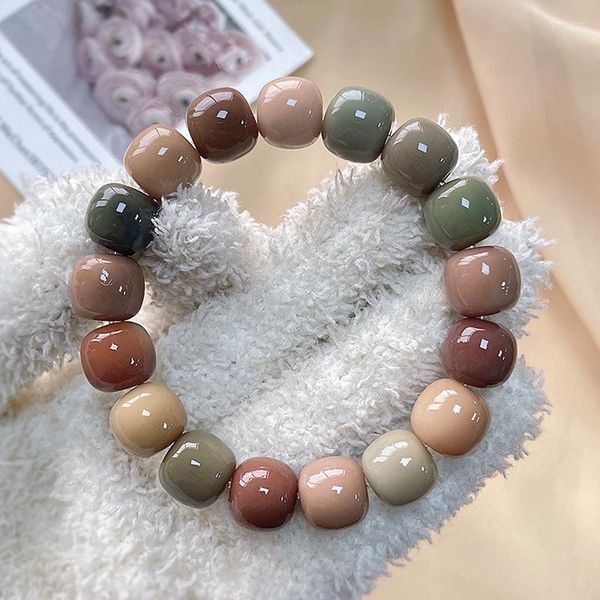 Filo di grandi dimensioni naturale naturale bracciale radice reale bracciale raro colorato per perle di buddha maschio e femmina piastra che giocano a gioielli a mano in braccioli regali