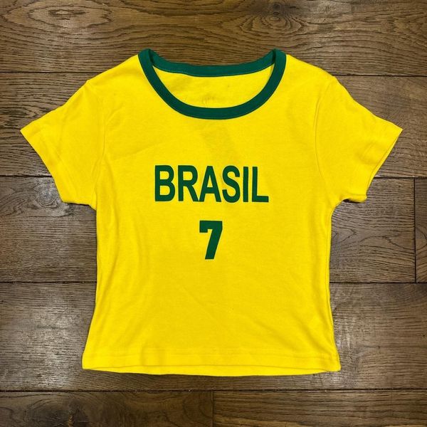 Camiseta feminina y2k tshirt feminino brasil brasil alfabet camise