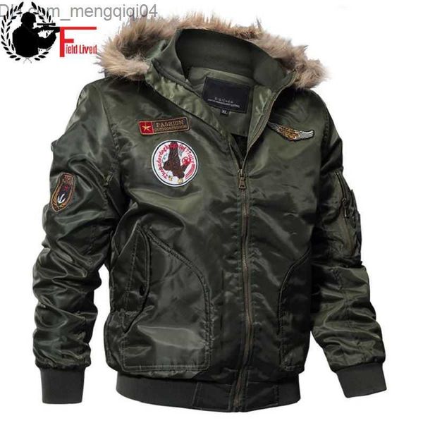 Giacche da uomo Bomber per bomber da uomo parchi invernali per moto in stile militare giacca pilota giacca da volo cargo cappotto da uomo Z230816