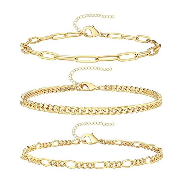 Serpente in stile italiano a catena Figaro Cuban Cuban Paperclip Link Hip Hop BK Jewelry 18K Gold Men Donne Women che impila i braccialetti Delivery Delivery Dh3va Dh3va