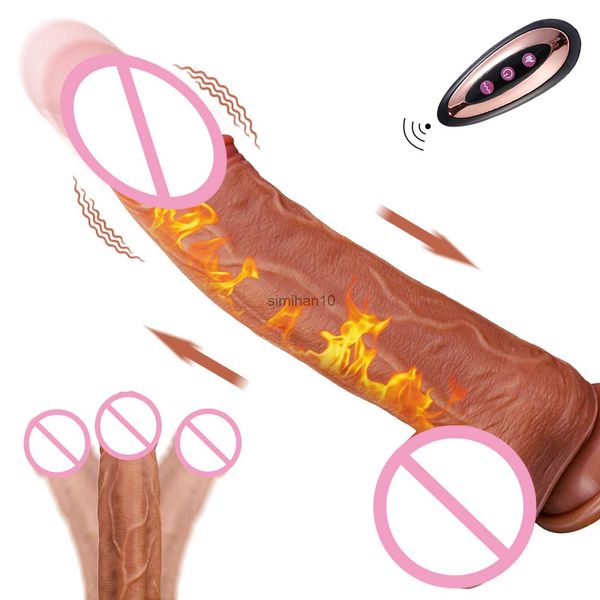 Dildos/Dongs Telesic Swing Penis realistische Dildos Wireless Fernheizung Wireless Control Vibrator Sex Toy für Frau Saugnaspekte HKD230816