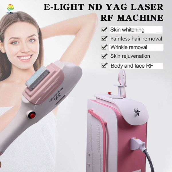 Big Spot Pooderoso 1800W Pink 360 Magneto Optiical IPL Máquina de remoção de cabelo 3 comprimento de onda 755 808 1064 Removedor de cabelo a laser de diodo