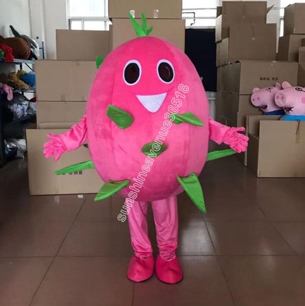 Delicious Dragon Fruit Mascot Costume Top Cartoon Anime Tema Personagem Carnaval Unissex Tamanho da festa de aniversário de Natal