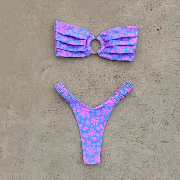 Costumi da bagno femminile brasiliano bikini set perizoma bibico abiti da nuoto bibliote