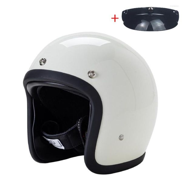 Caschi da moto 3/4 Caschi a faccia aperta Man Womencocasco Para Moto Capacetes Glass Glass Casque Scooter Jet Safety Helm