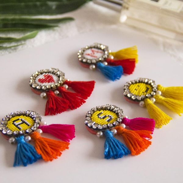 Broches Candy Color Tassel Tassel Made Made Rope Broche Fashion Women Acessórios Bijoux Presente