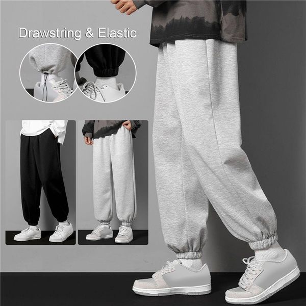 Calça masculina primavera verão verão esporte casual sólido para homens coreanos calças de moda de rua de rua folga de moletom de ginástica Hombre Pantalones 230815
