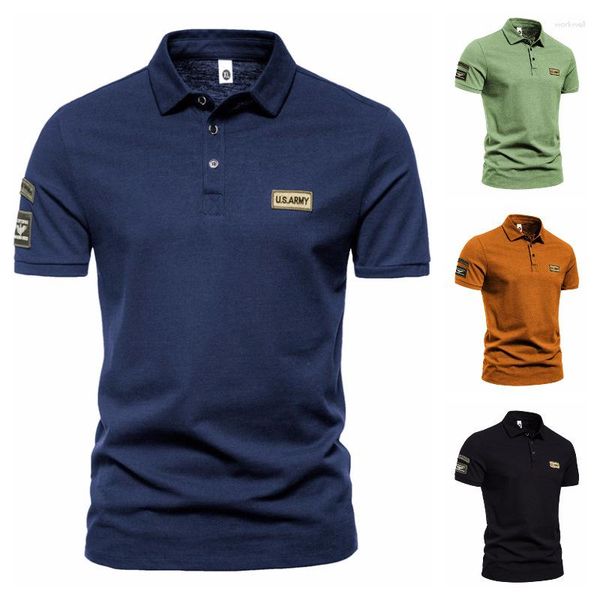Erkekler Tişörtleri 2023 İlkbahar/Yaz Şiddetli Rüzgar Açık Hava Dış Mekan Sıradan Askeri Stil Kısa Kollu Yakıt T-Shirt Polo Gömlek