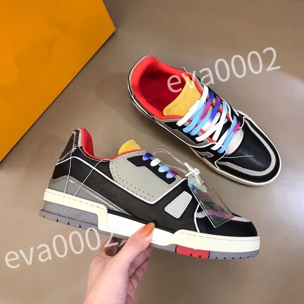 2023 New Top Top Luxury Quality Shoes Casual Brand Men Sneaker Leather Trainers Man Technical Rubber Runner Sports Lug Sole Walking Tamanho 39-44 RD1012