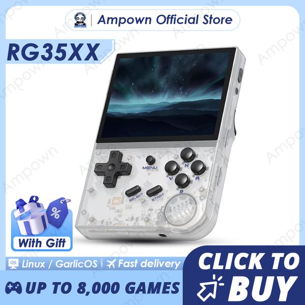 Giocatori di giochi portatili Anbernic RG35xx Mini Console portatile retrò 3 5 IPS 640 480 Schermata Dual System Linux Garlic OS Video Player 230816