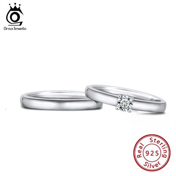 Eheringe Orsa Jewels Klassiker Paar 100 Real 925 Sterling Silver Valentinstag Geschenk Engage Ehe Ring Fashion Jewels SR196 230815