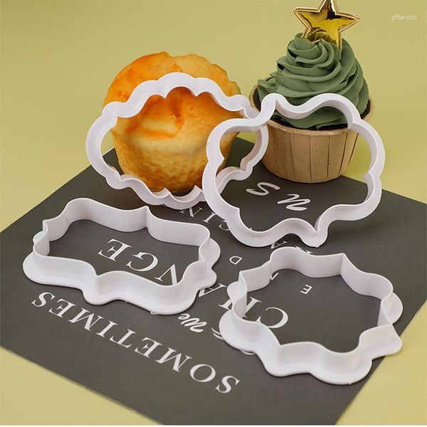 Backformen 4pcs/Set unregelmäßiger Form Keksschneider Präge Schimmel Hochzeitsfeier Fondant Dessert Kuchen Dekorieren Werkzeuge Keks