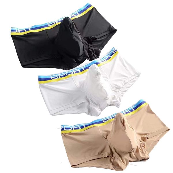 Underpants Marke 3PCS Mens Unterwäsche Graphen Ice Silk Men Boxer U Beutel konvex