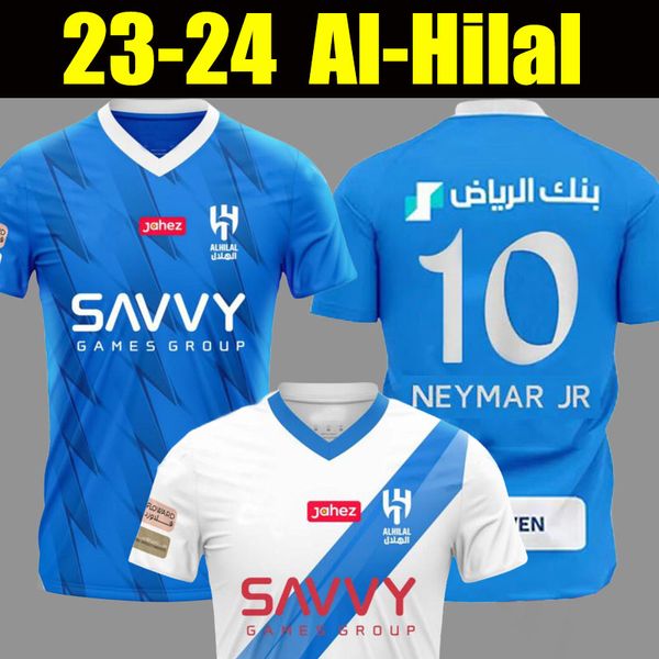 Neymar Jr 23 24 Al Hilal Saudi Soccer Jerseys Malcom Neves Sergej Vietto Koulibaly Lghalo Kanno 2023 2024 Camisa de futebol em casa