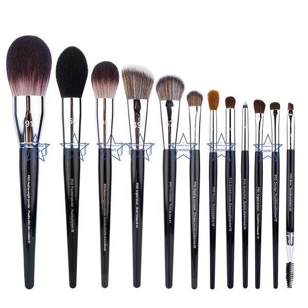 Strumenti per il trucco 12pcs Fondazione in polvere Blush Contour Bronzer Ombretto Smoky Liner Smody Smuge Brush Profession Strumento Set 230816