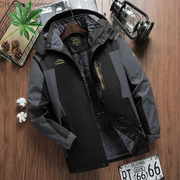 Мужские куртки Большой хлопковой мягкий шикарный толстый жир свободный и теплый наружный ветропроницаемый и водонепроницаемый костюм Z230816