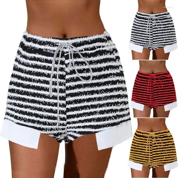 Frauenshorts Sommer für Frauen 2023 Fashion Casual Stripe Draw String High Taille