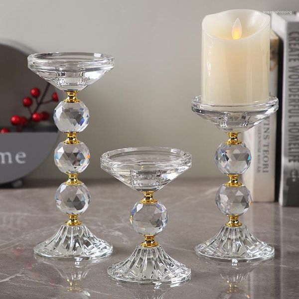 Titulares de velas Crystal Glass Candlestick European Eropean Wedding Decors titular