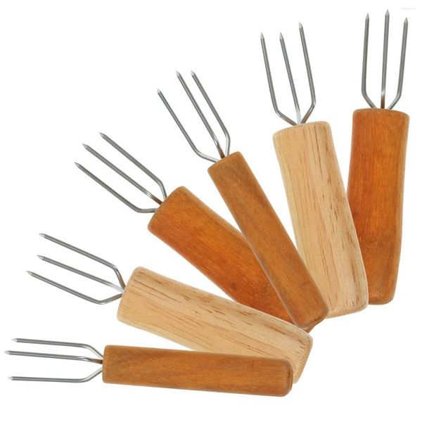 Set di stoviglie forche di mais riutilizzabili BBQ Porta del barbecue per piccoli spiedini.