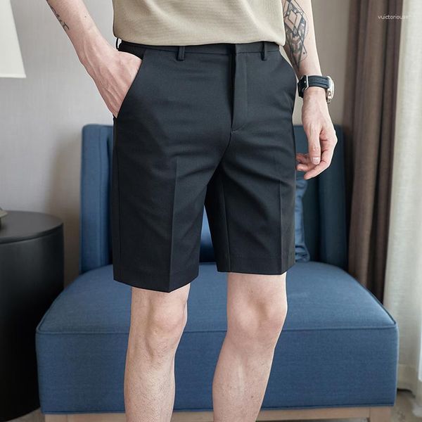 Shorts masculinos de verão bermuda preto branco cáqui coreano