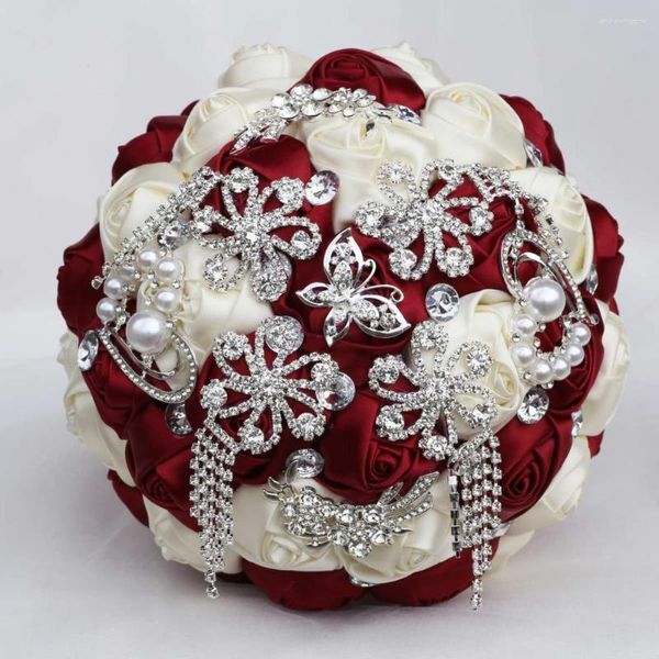 Flores de casamento Buquê artesanal de seda de seda Bouquets Artificial para Brides damaid W2285N