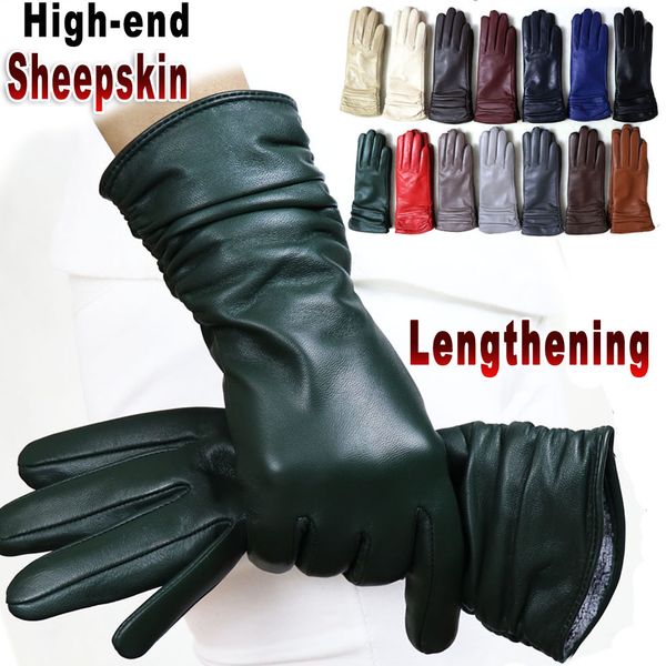 Fünf Fingerhandschuhe Highend Sheepell Glove's Winter Wärme verdickte Touchscreen -Lederhandschuhe Reiten und Fahren echte Modelle 2023 230816