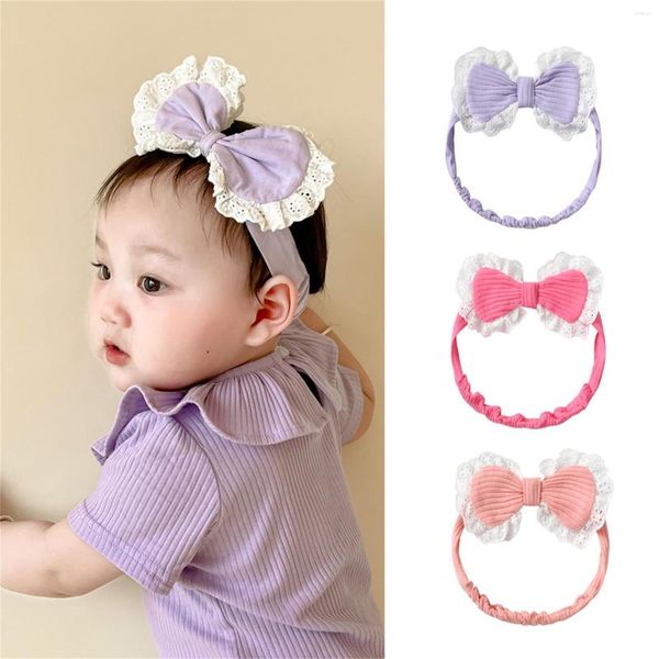 Haarzubehör Girls Girls Spitzengestricke Haarband Kind Jungen Baby Star Kleinkind Kopfbedeckung Bowknot Stirnbandpflege Herbst Bögen