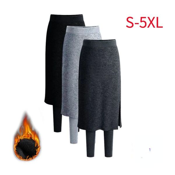 Damen-Leggings, Culottes-Leggings, warme Winter-Strumpfhosen, Thermo-Rock-Hosen, Fleece-Leggins, Jogginghosen, Übergröße, Kleidung, Beinlinge 230815