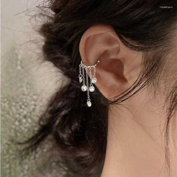 Brincos de garanhão 1 PCS Tlassel redondo grão de contas para mulheres Moda Moda Curva de orelha de orelha sem piercing jóias sem buraco EH090