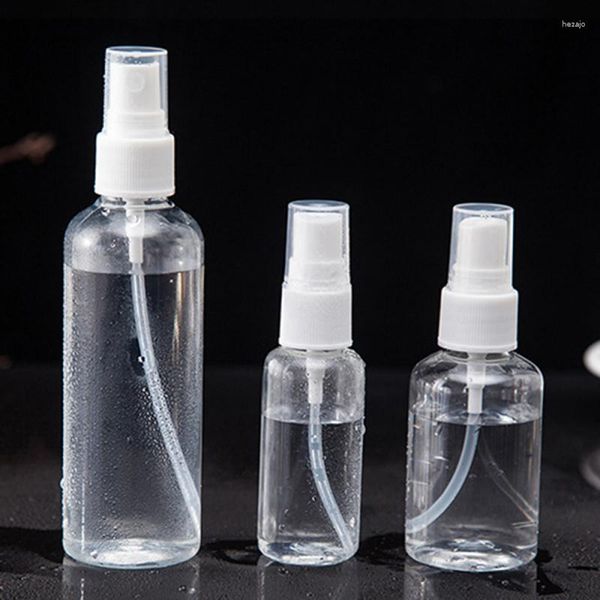 Bottiglie di stoccaggio da 100 ml flacone spray da 100 ml di plastica di plastica di plastica portatile trasparente atomizzatore riutilizzabile da viaggio per la casa colore casuale