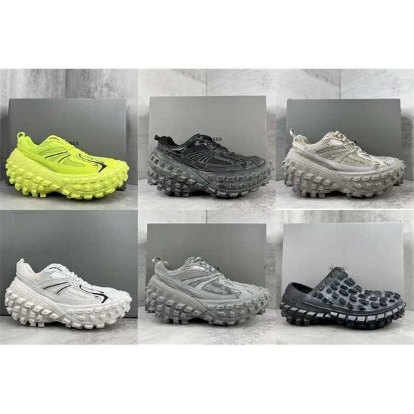 Дизайнерские кроссовки Paris Defender Shoes Мужские шины Tire Platform Розовый Bule Бежевый Черный Серый Khai Army Green Темно-синий Stars Loves Mens Women