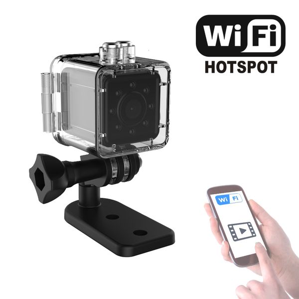 Wetterfeste Kameras Mini WiFi Sportkamera Nachtsicht 1080p drahtlose Videoansicht in Telefon -App -Bewegung Erkennung DVR Camcorder PO Trap 230816