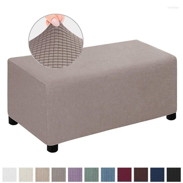 Coperture per sedie elastiche pile polare ottomane sgabelli da sgabello a colore solido poggiapieno footrest sgabello all-inclusive per soggiorno per soggiorno