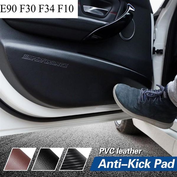 E90 F30 F34 F10 Auto Styling Car Door Anti-Kick-Pad-Aufkleber Kohlefaser Leder PVC Performance Sport Power Aufkleber Decal278t