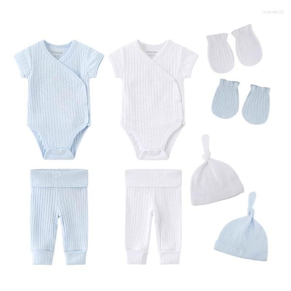 Kleidung Sets Kiddiezoom 8pcs/Los Baby Jungen Mädchen geborene Baumwolle Unisex Infant Bodysuit Geschenke