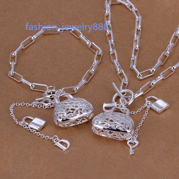 Bracciale per la catena a scacchi in argento sterling di alta qualità set di gioielli set di gioielli dfms006 Bracciale da collana argento 925