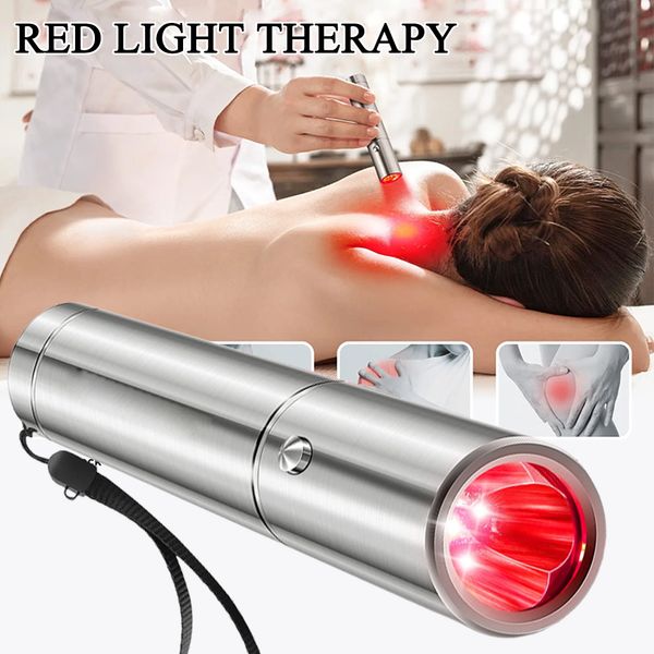Andere Massageartikel professionelle Mini -Therapie -Geräte Pen -LED Rotlichttherapie 5 Wellenlänge in der Nähe von Infrarot -Lampen Physiotherapie Torch 230815