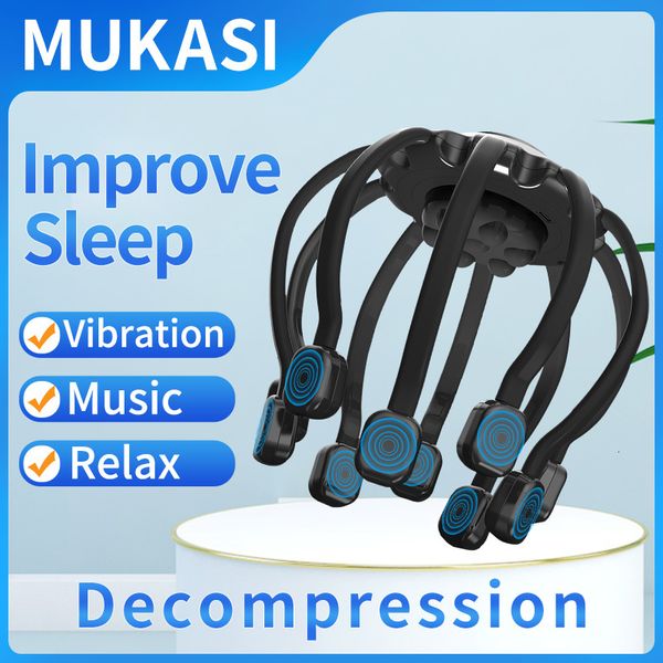 Massager Head Electric Testa Massager Cara Scratter Bluetooth Music Vibrazione Massaggio per cuoio capelluto per polpo per rilassare lo stress Sleef Sleep 230815